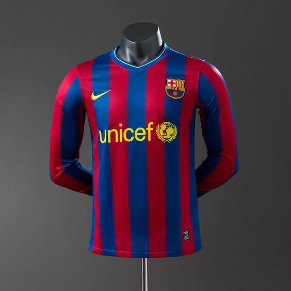 Camiseta de fútbol Barcelona 2009/10 LOCAL MANGA LARGA VERSION JUGADOR