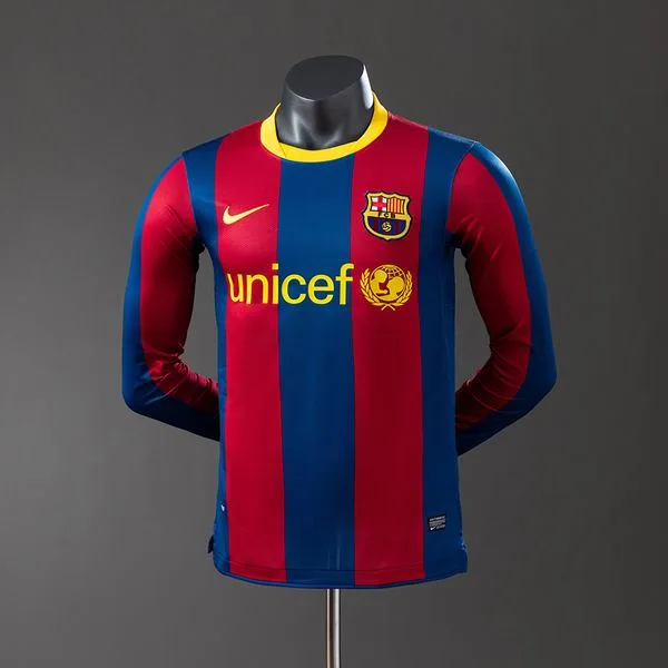 Camiseta de fútbol Barcelona 2010/11 LOCAL MANGA LARGA VERSION JUGADOR