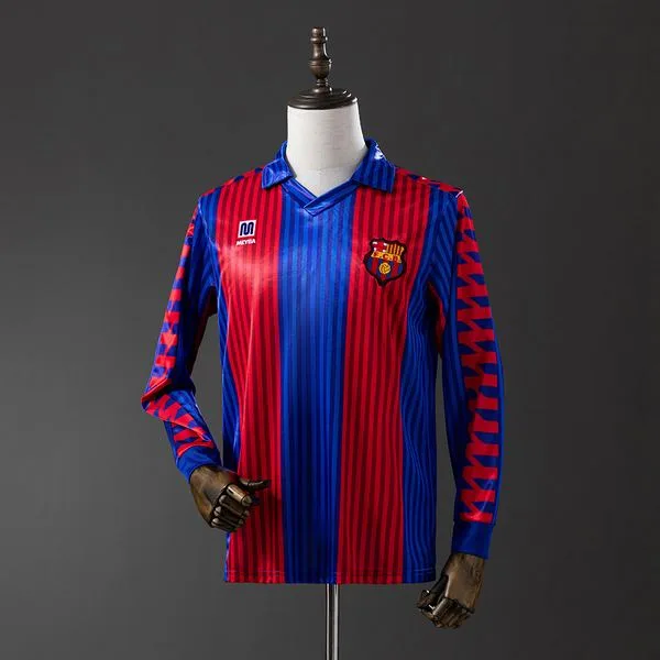 Camiseta de fútbol Barcelona 1992 LOCAL MANGA LARGA VERSION FAN