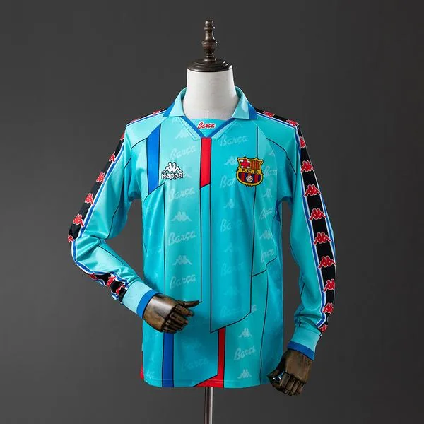 Camiseta de fútbol Barcelona 1996/97 VISITANTE MANGA LARGA VERSION FAN
