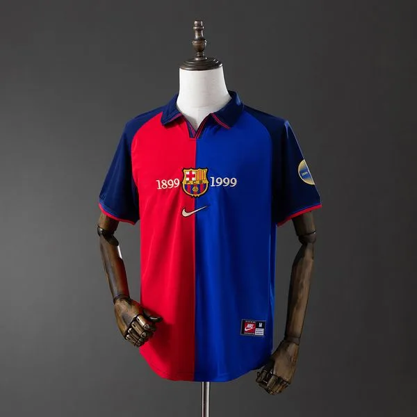 Camiseta de fútbol Barcelona 1999/00 LOCAL MANGA CORTA VERSION FAN