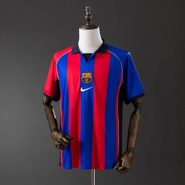 Camiseta de fútbol Barcelona 2001/02 LOCAL MANGA CORTA VERSION FAN