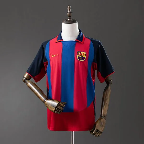 Camiseta de fútbol Barcelona 2003/04 LOCAL MANGA CORTA VERSION FAN