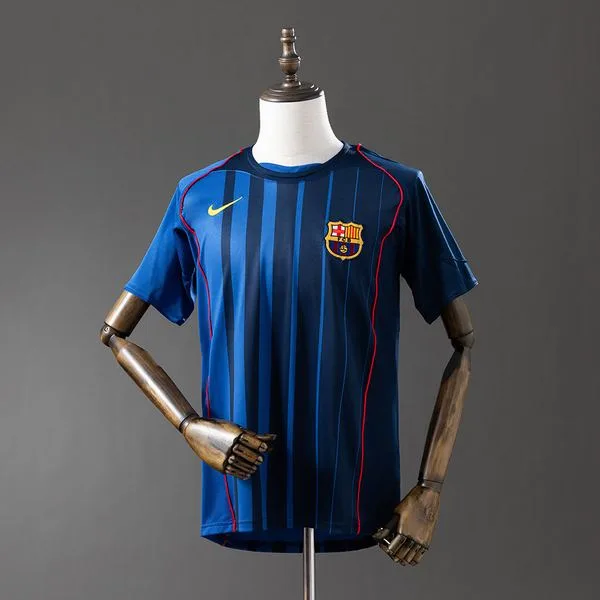 Camiseta de fútbol Barcelona 2004/05 VISITANTE MANGA CORTA VERSION FAN