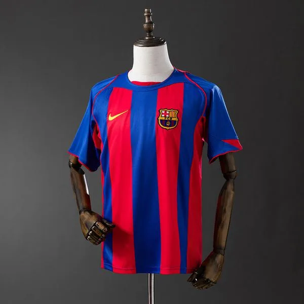 Camiseta de fútbol Barcelona 2004/05 LOCAL MANGA CORTA VERSION FAN