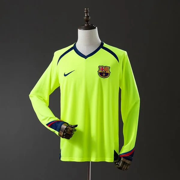 Camiseta de fútbol Barcelona 2005/06 VISITANTE MANGA LARGA VERSION FAN