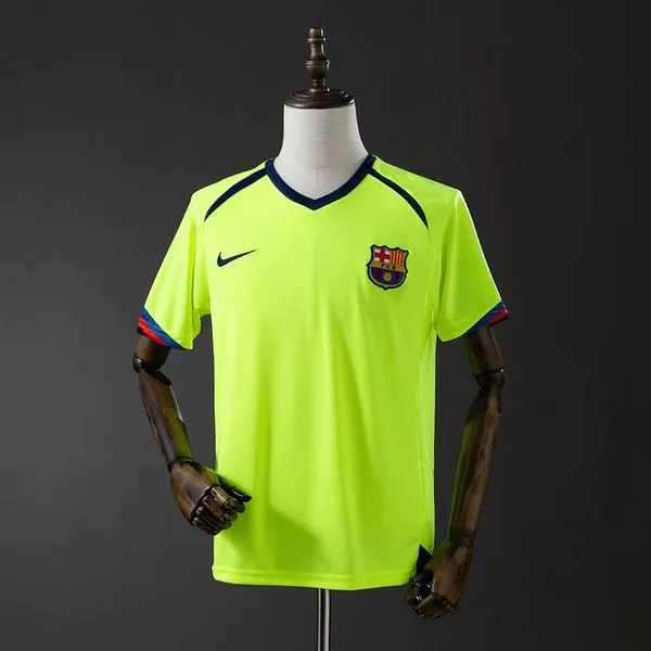 Camiseta de fútbol Barcelona 2005/06 VISITANTE MANGA CORTA VERSION FAN