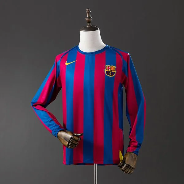 Camiseta de fútbol Barcelona 2005/06 LOCAL MANGA LARGA VERSION FAN