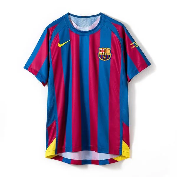 Camiseta de fútbol Barcelona 2005/06 LOCAL MANGA CORTA VERSION FAN