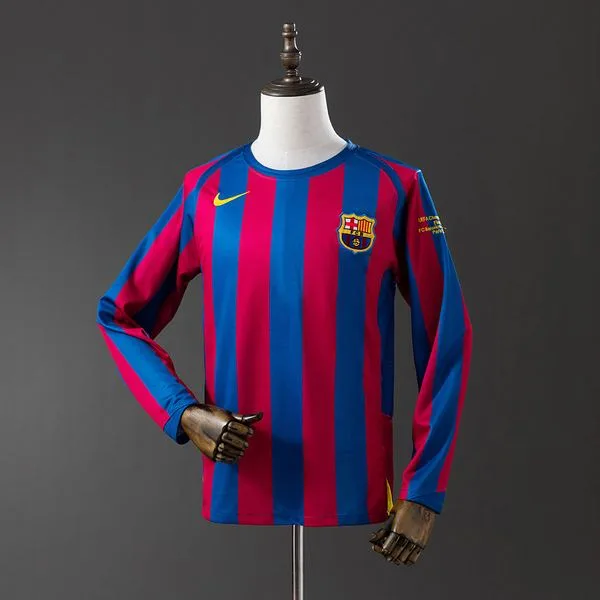 Camiseta de fútbol Barcelona 2005/06 LOCAL MANGA LARGA VERSION FAN