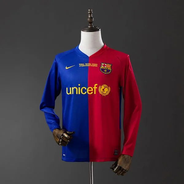 Camiseta de fútbol Barcelona 2008/09 LOCAL MANGA LARGA VERSION FAN