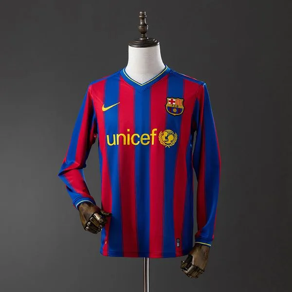 Camiseta de fútbol Barcelona 2009/10 LOCAL MANGA LARGA VERSION FAN