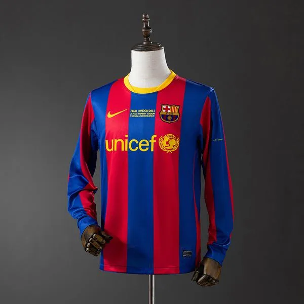 Camiseta de fútbol Barcelona 2010/11 LOCAL MANGA LARGA VERSION FAN