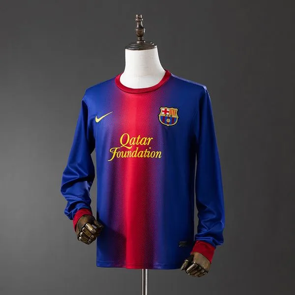 Camiseta de fútbol Barcelona 2012/13 LOCAL MANGA LARGA VERSION FAN