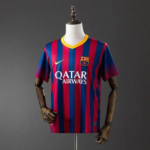 Camiseta de fútbol Barcelona 2013/14 LOCAL MANGA CORTA VERSION FAN