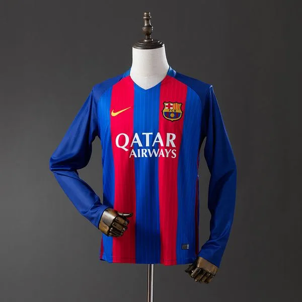 Camiseta de fútbol Barcelona 2016/17 LOCAL MANGA LARGA VERSION FAN