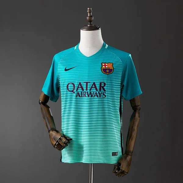 Camiseta de fútbol Barcelona 2016/17 VISITANTE MANGA CORTA VERSION FAN