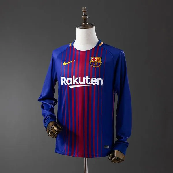 Camiseta de fútbol Barcelona 2017/18 LOCAL MANGA LARGA VERSION FAN