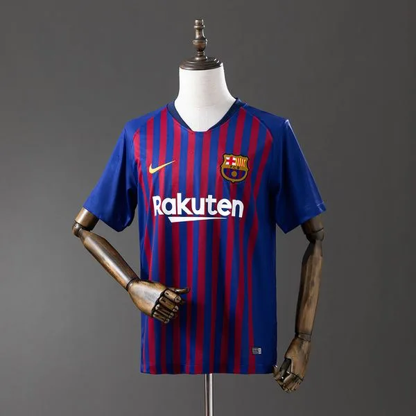 Camiseta de fútbol Barcelona 2018/19 LOCAL MANGA CORTA VERSION FAN