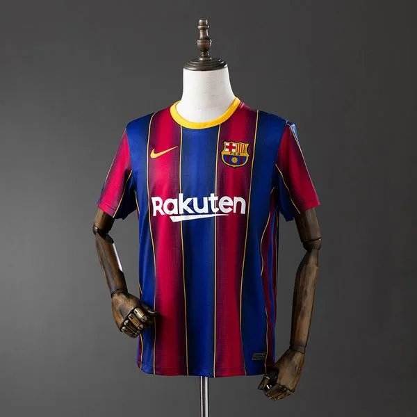 Camiseta de fútbol Barcelona 2020/21 LOCAL MANGA CORTA VERSION FAN