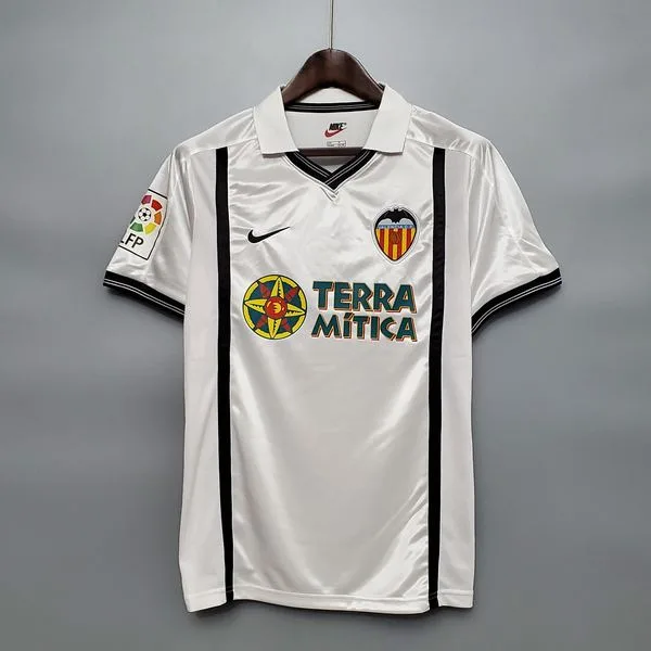 Camiseta de fútbol Valencia 2001 LOCAL MANGA CORTA VERSION FAN