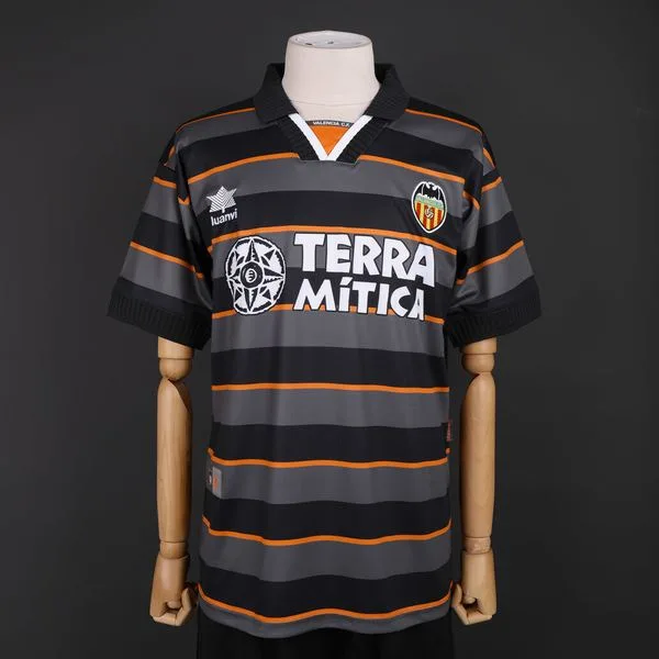 Camiseta de fútbol Valencia 1999/00 VISITANTE MANGA CORTA VERSION FAN
