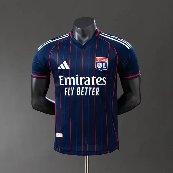 Camiseta de fútbol Lyon 2025/26 VISITANTE MANGA CORTA VERSION JUGADOR