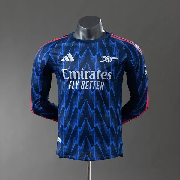 Camiseta de fútbol Arsenal 2025/26 VISITANTE MANGA LARGA VERSION JUGADOR
