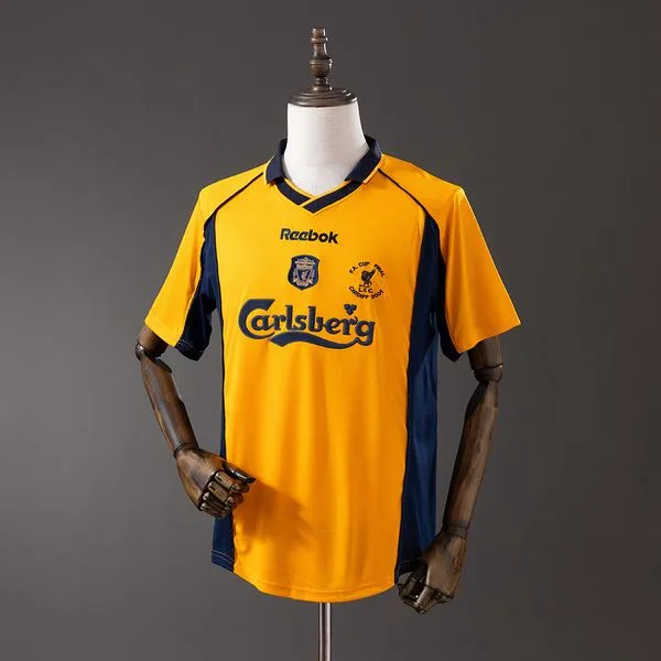 Camiseta de fútbol Liverpool 2000/01 VISITANTE MANGA CORTA VERSION FAN
