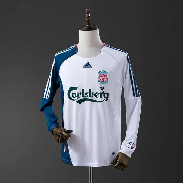 Camiseta de fútbol Liverpool 2006/08 VISITANTE MANGA LARGA VERSION FAN