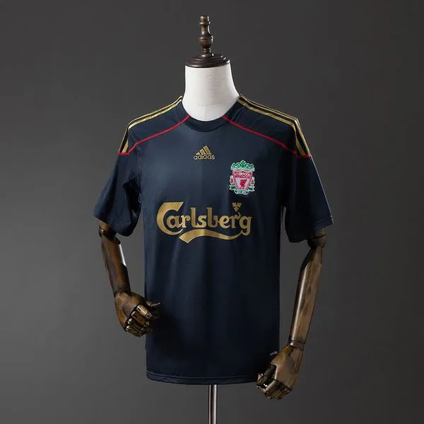 Camiseta de fútbol Liverpool 2009/10 VISITANTE MANGA CORTA VERSION FAN