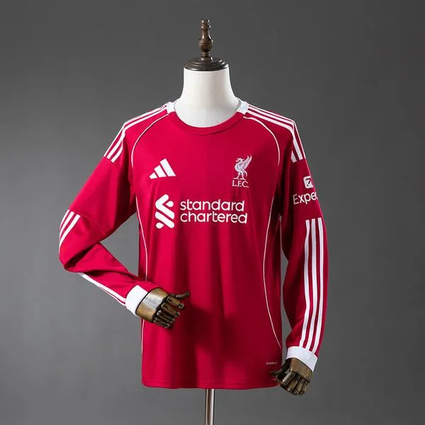 Camiseta de fútbol Liverpool 2025/26 LOCAL MANGA LARGA VERSION FAN
