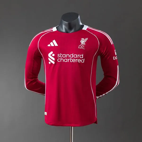 Camiseta de fútbol Liverpool 2025/26 LOCAL MANGA LARGA VERSION JUGADOR