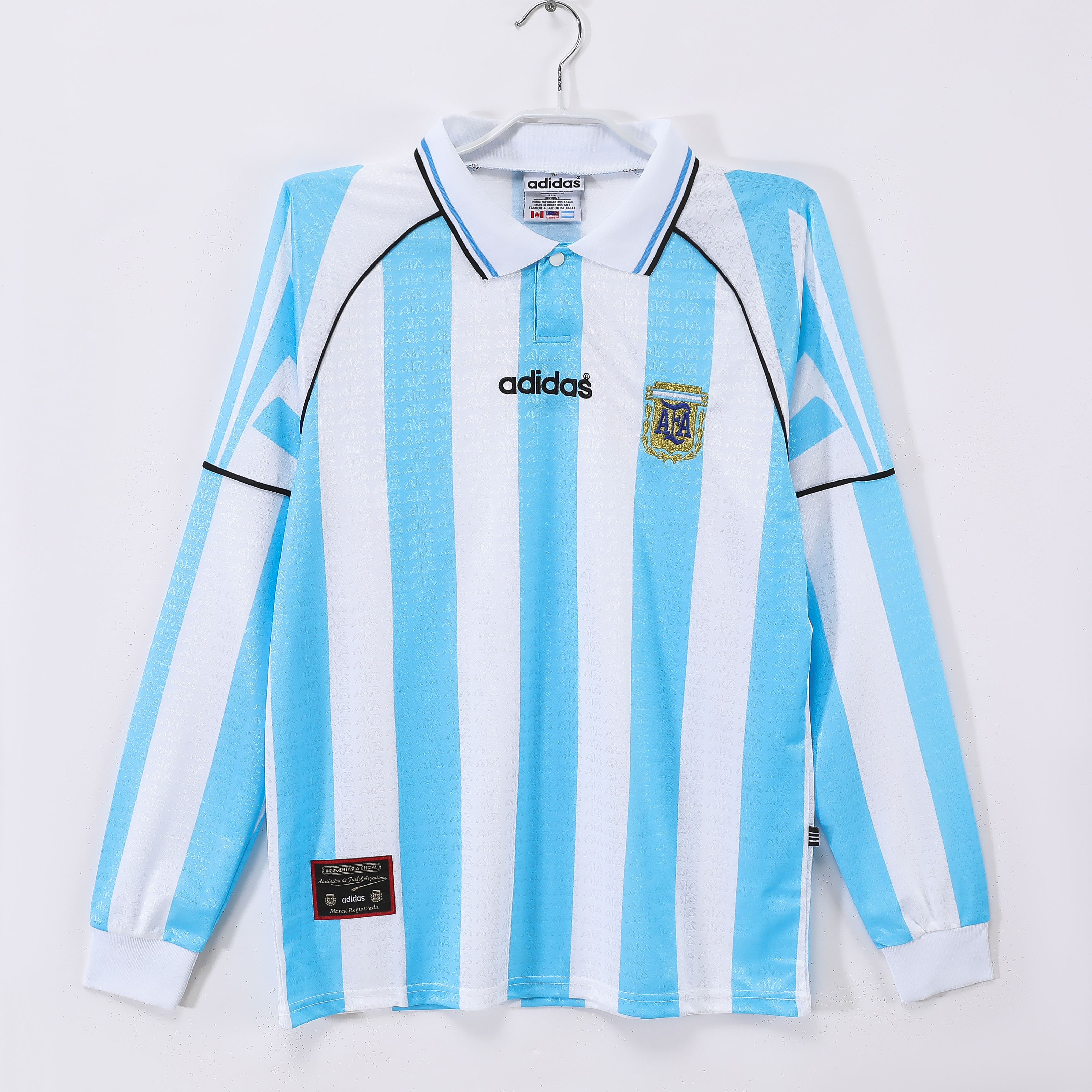 Camiseta de fútbol Argentina 1996/97 LOCAL MANGA LARGA VERSION FAN