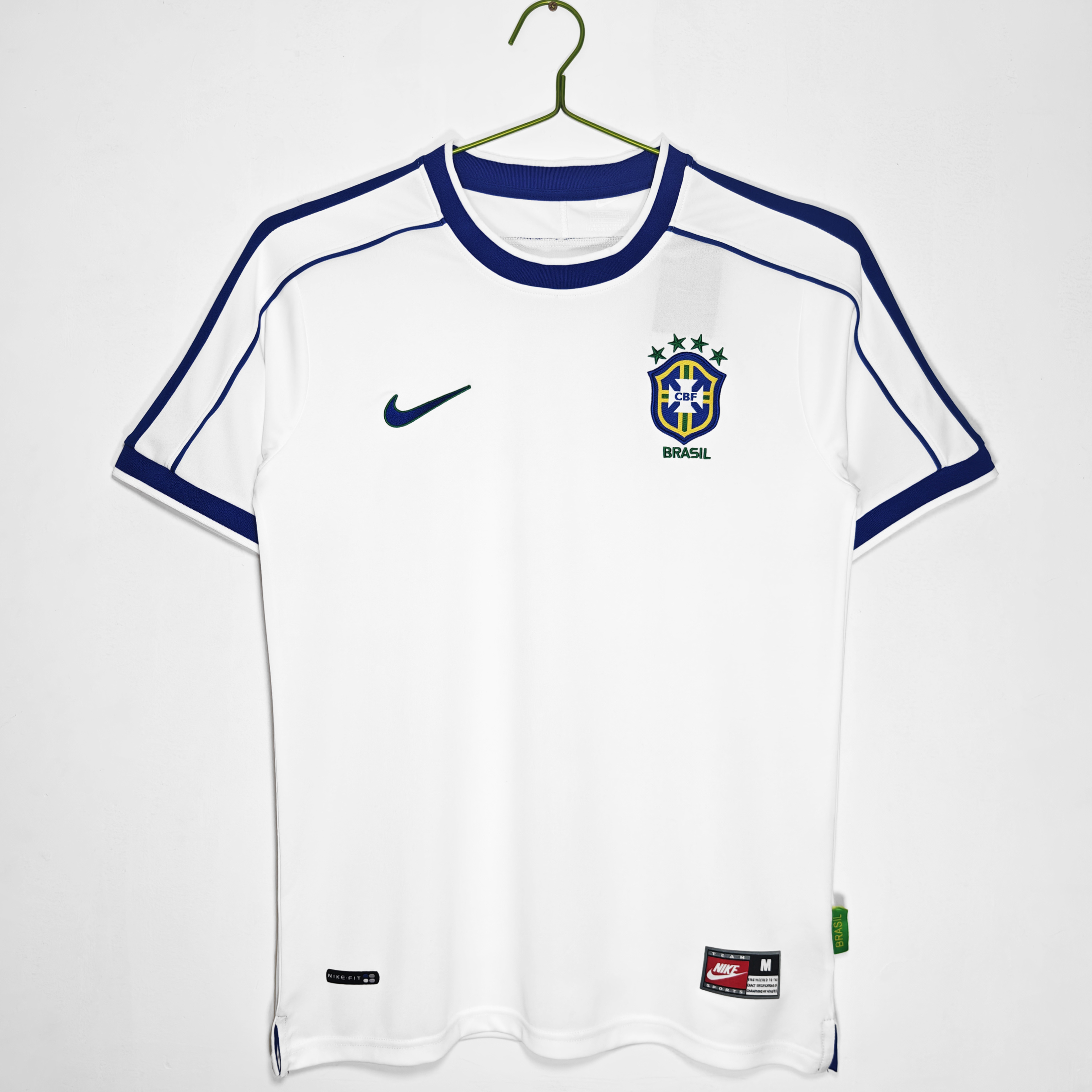 Camiseta de fútbol Brasil 1998 VISITANTE MANGA CORTA VERSION FAN
