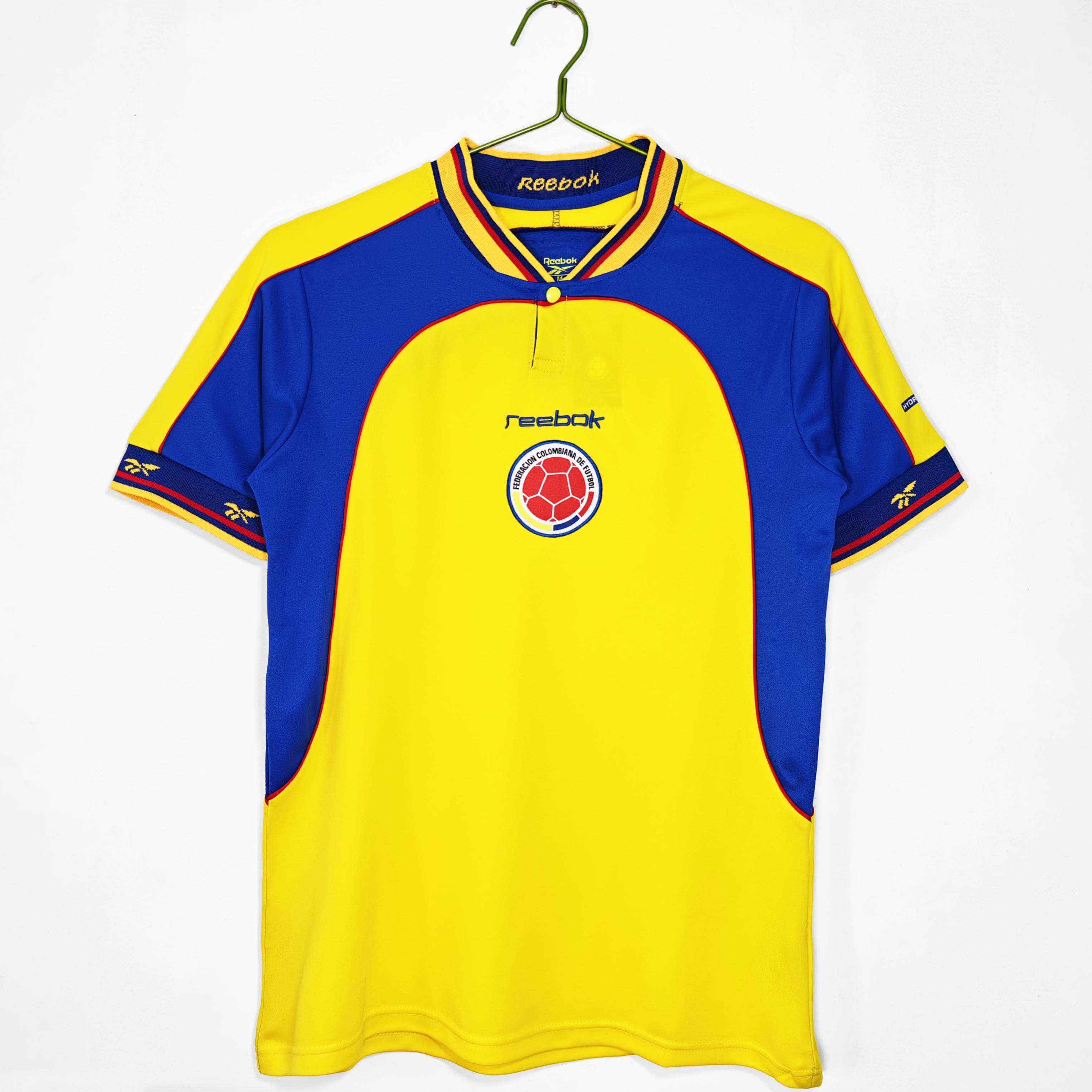 Camiseta de fútbol Colombia 2001 LOCAL MANGA CORTA VERSION FAN