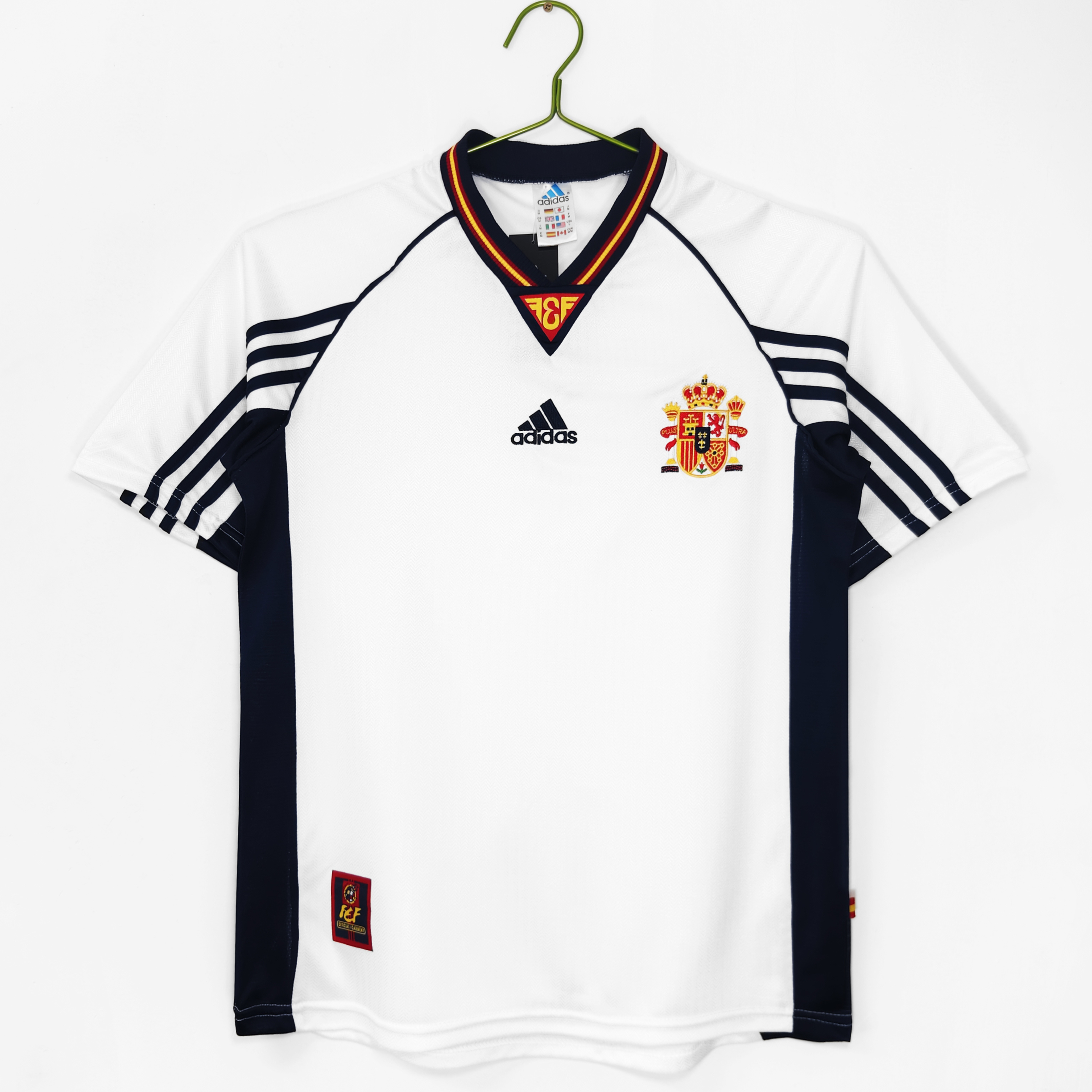 Camiseta de fútbol España 1998 VISITANTE MANGA CORTA VERSION FAN
