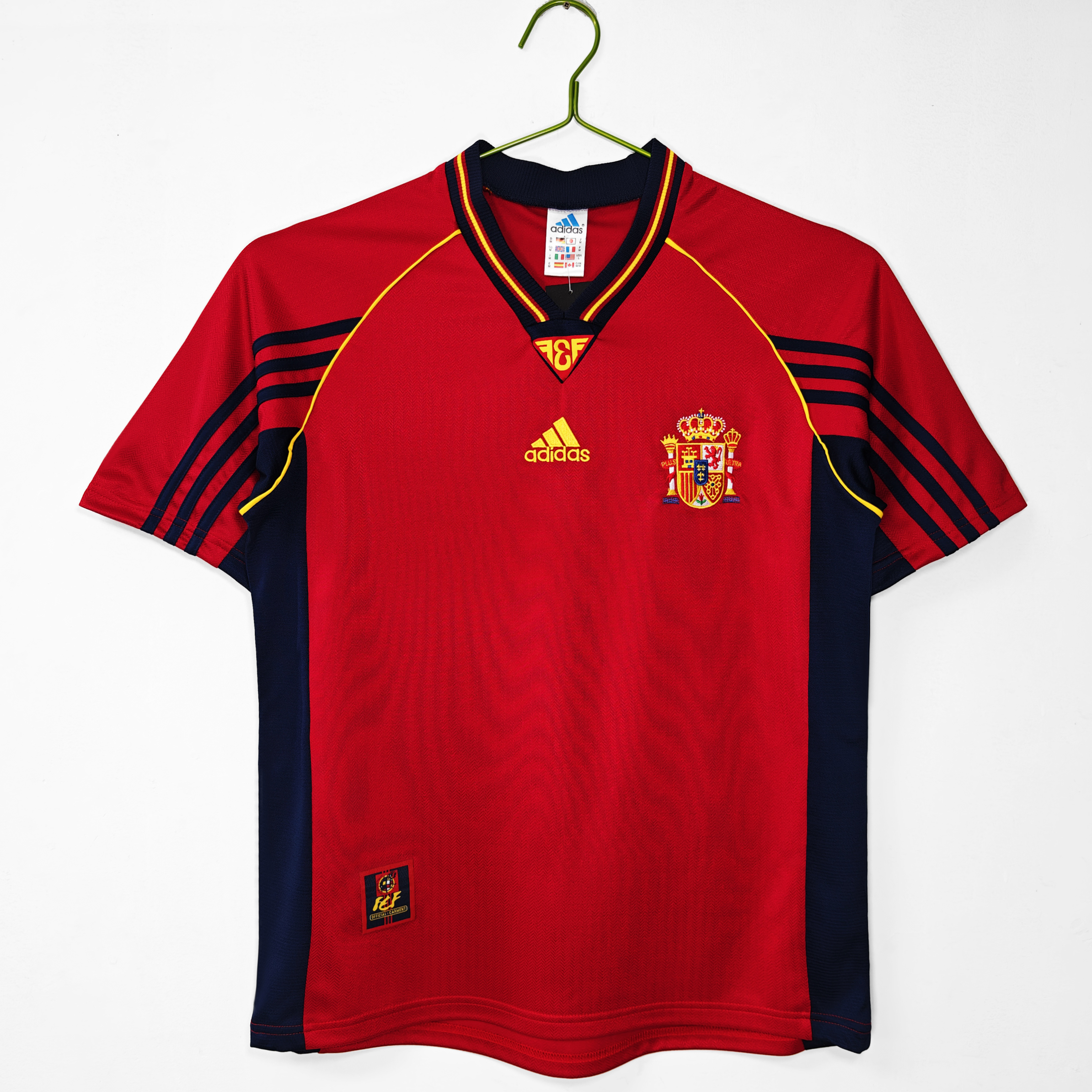 Camiseta de fútbol España 1998 LOCAL MANGA CORTA VERSION FAN