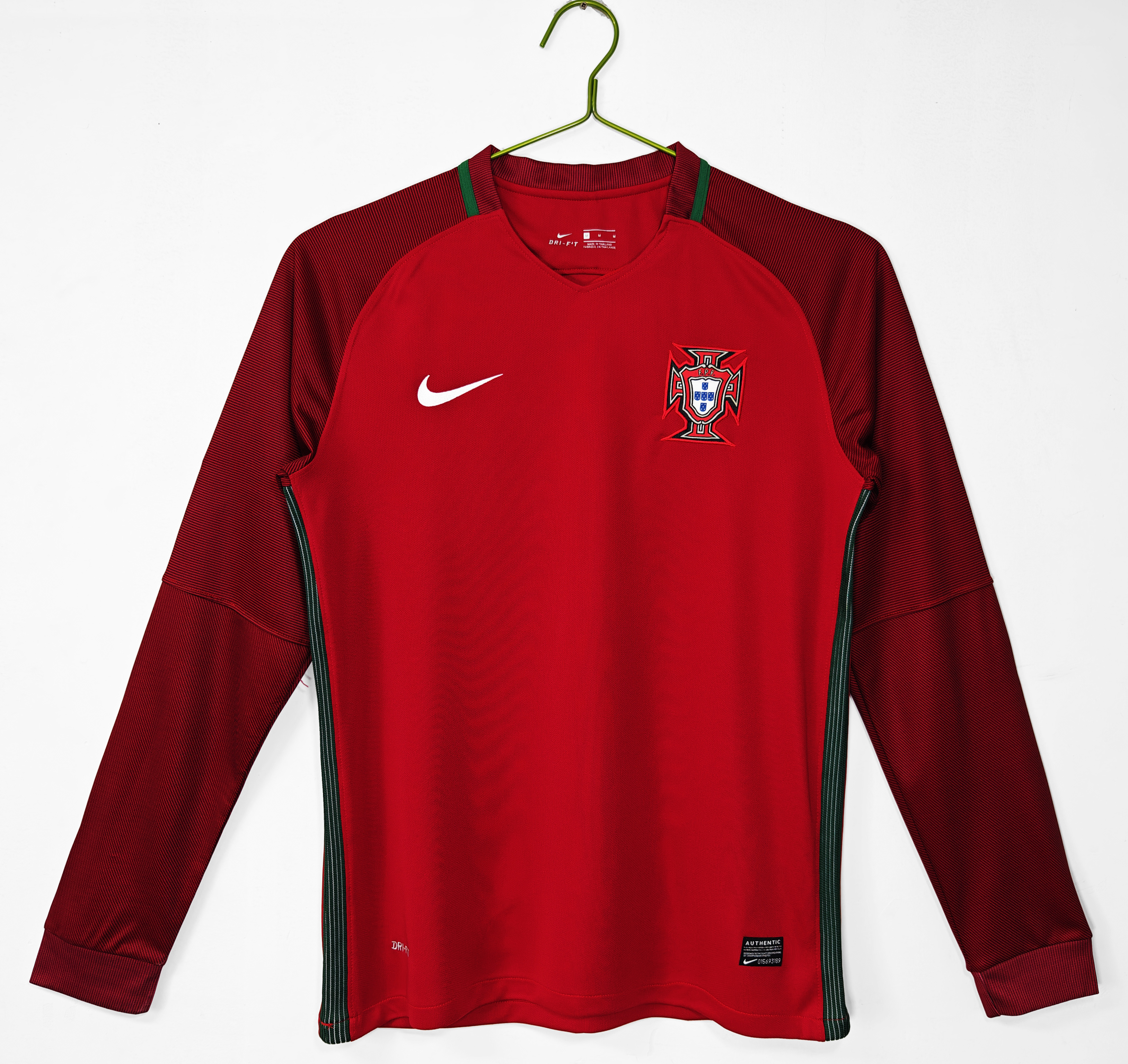 Camiseta de fútbol Portugal 2016 LOCAL MANGA LARGA VERSION FAN