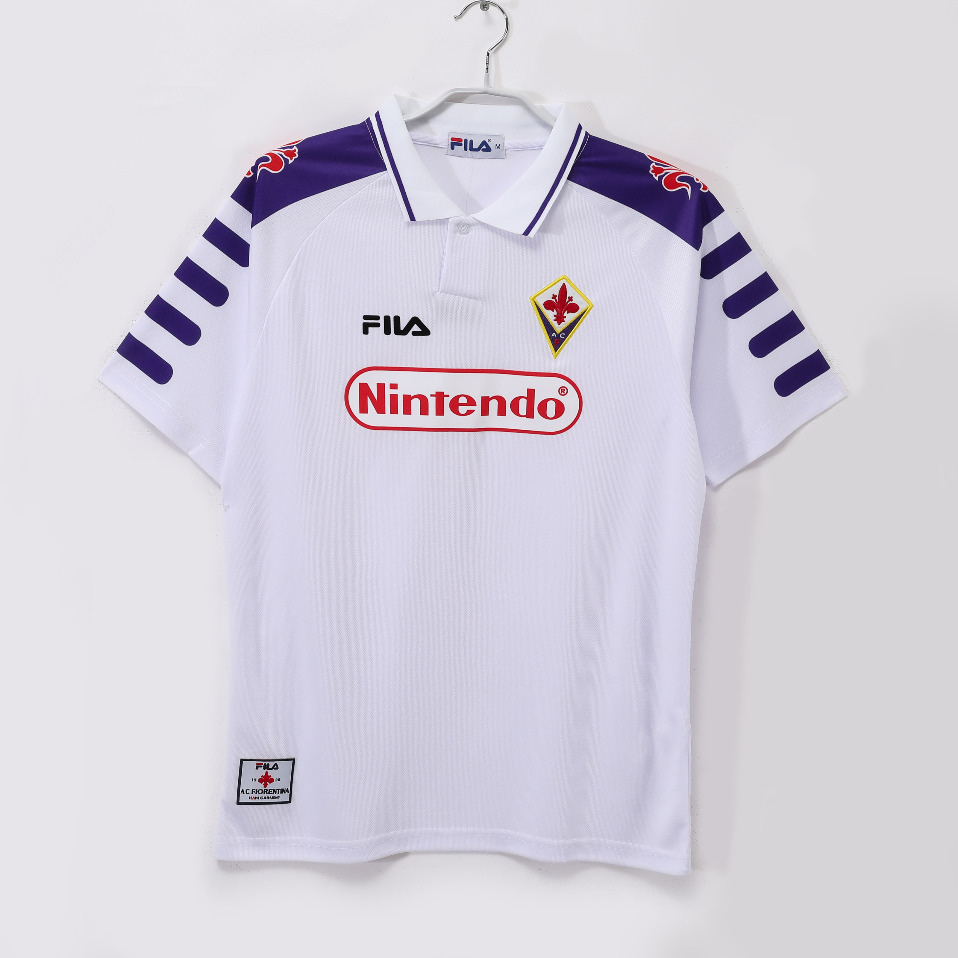 Camiseta de fútbol Fiorentina 1998/99 VISITANTE MANGA CORTA VERSION FAN
