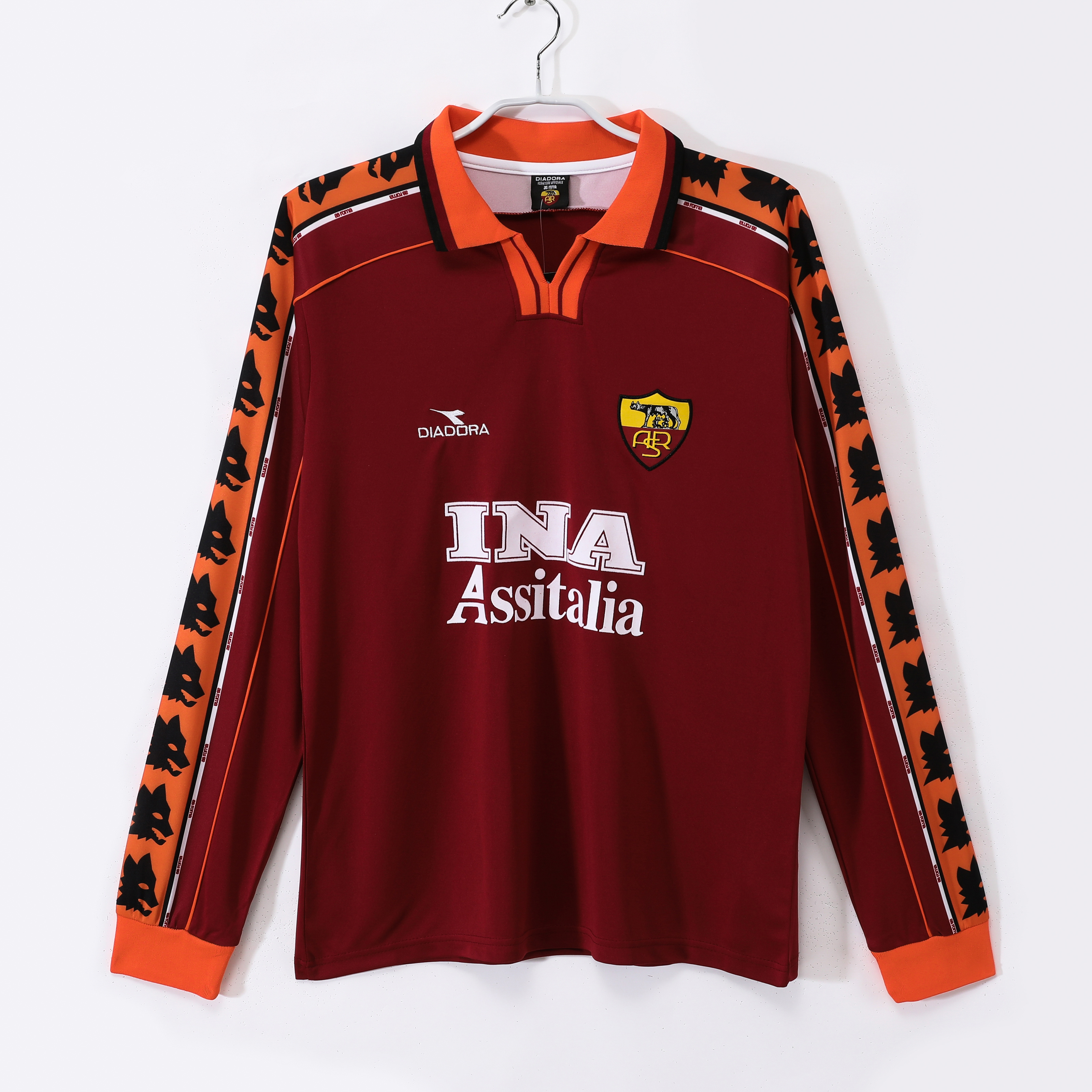 Camiseta de fútbol Roma 1998/99 LOCAL MANGA LARGA VERSION FAN