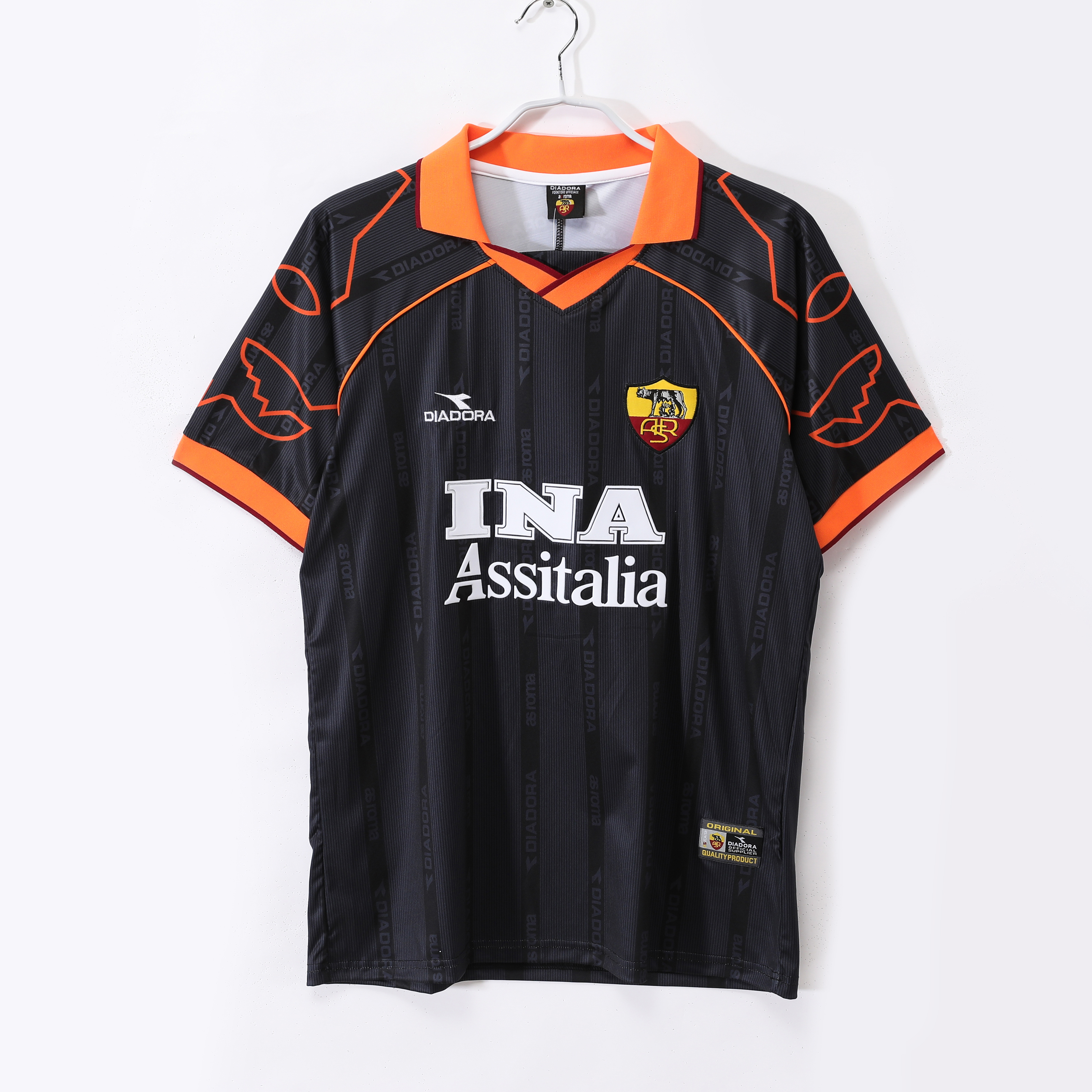 Camiseta de fútbol Roma 1999/00 VISITANTE MANGA CORTA VERSION FAN