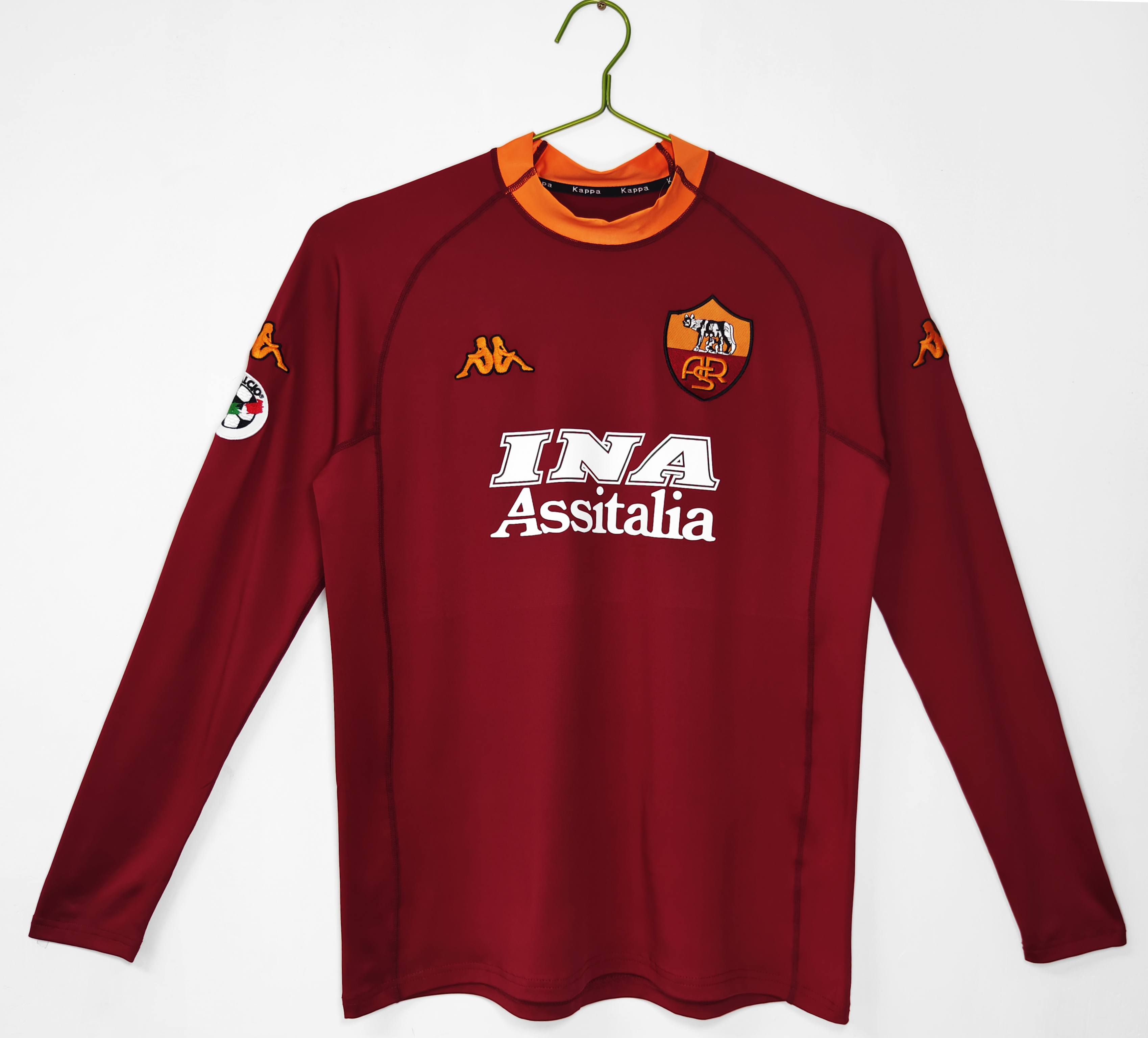 Camiseta de fútbol Roma 2001/02 LOCAL MANGA LARGA VERSION FAN