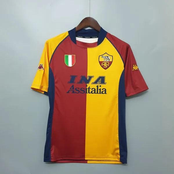 Camiseta de fútbol Roma 2001/02 LOCAL MANGA CORTA VERSION FAN